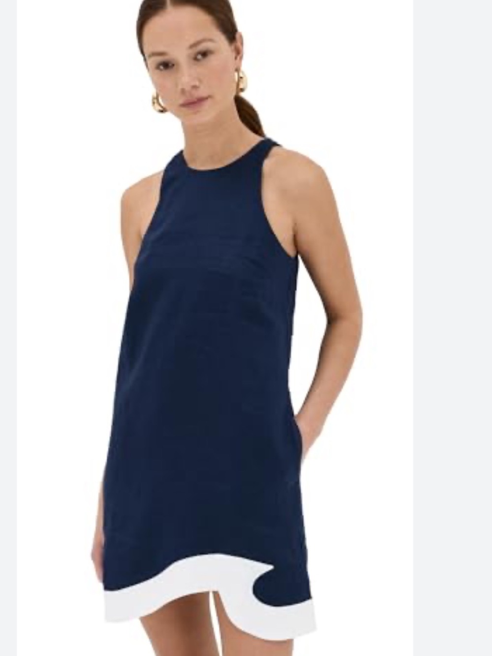 Staud Allori linen wave dress sz large